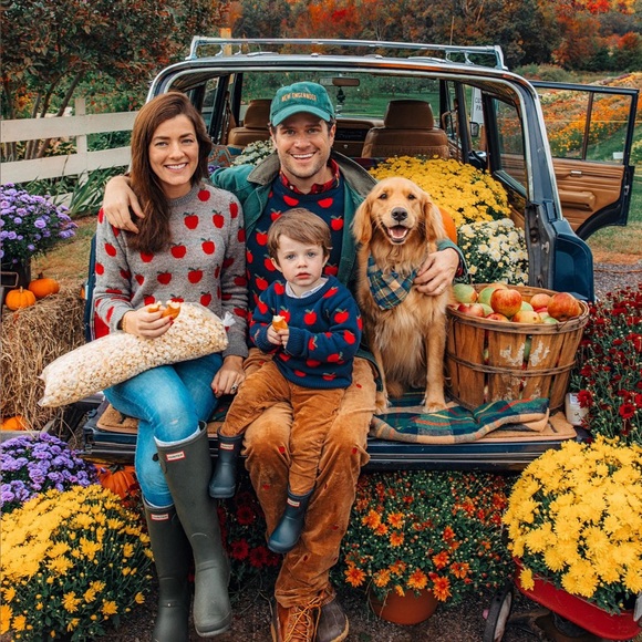 Kiel James Patrick Navy Apple Picking Crewneck Sweater - Picture 3 of 7